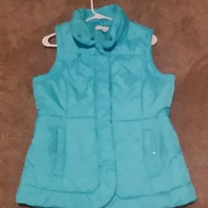 New York and Company Blue Zip Up Vest